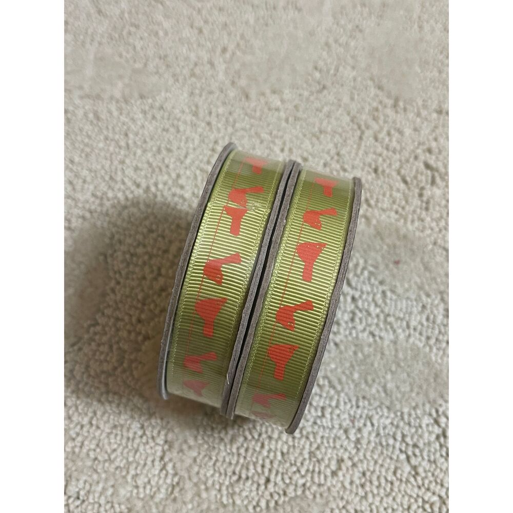 Colorbok Printed Ribbon Green and Orange Birds